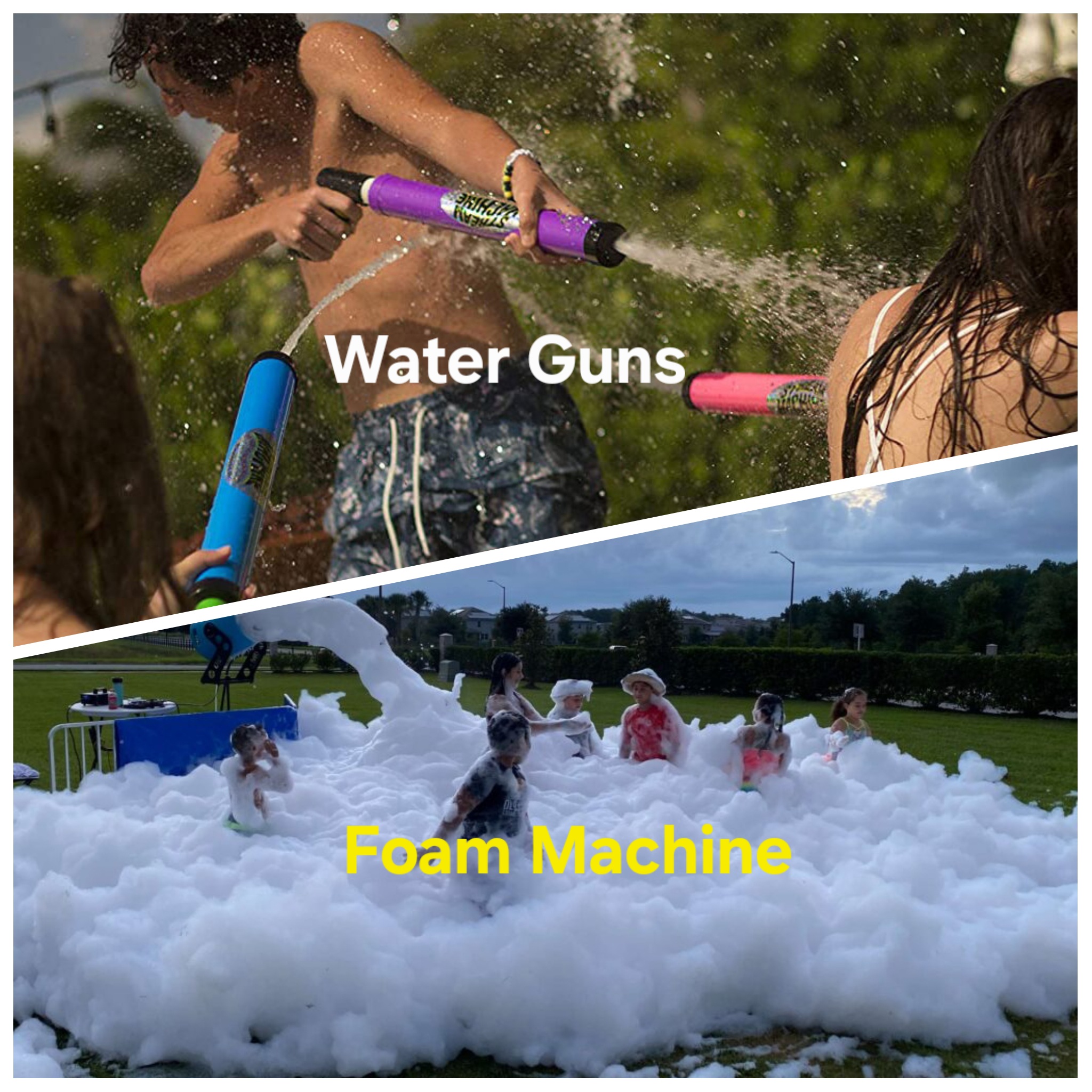 Foam party Special + 15 Water Tag Gun : $699/1h30